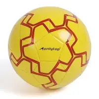 Футбольный мяч ONLYTOP, машинная сшивка, 32 панели, р. 5, PVC, резиновая камера, жёлтый