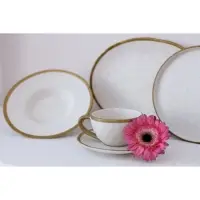 Чайная пара Magistro Poursephona, чашка 250 мл, блюдце d=16 см, фарфор, белая