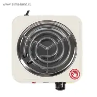 Плитка электрическая Luazon LHP-001, 1 конфорка, 1000 Вт, нагреватель спираль, белая