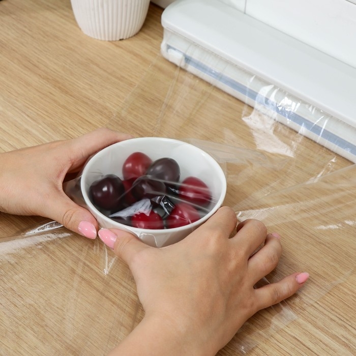 Диспенсер для пищевой плёнки Доляна, 37,3× 6,5×5,3 см, цвет белый Диспенсер для пищевой плёнки Доляна, 37,3× 6,5×5,3 см, цвет белый