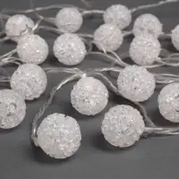 Гирлянда &laquo;Нить&raquo; 5 м с насадками &laquo;Шарики акриловые&raquo;, IP20, прозрачная нить, 20 LED, свечение мульти (RG/RB), мигание, 220 В