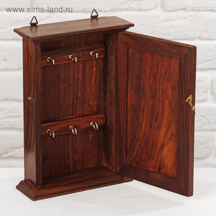 Ключница дерево Ключница дерево "Цветы с сердечками" 6х16х24 см