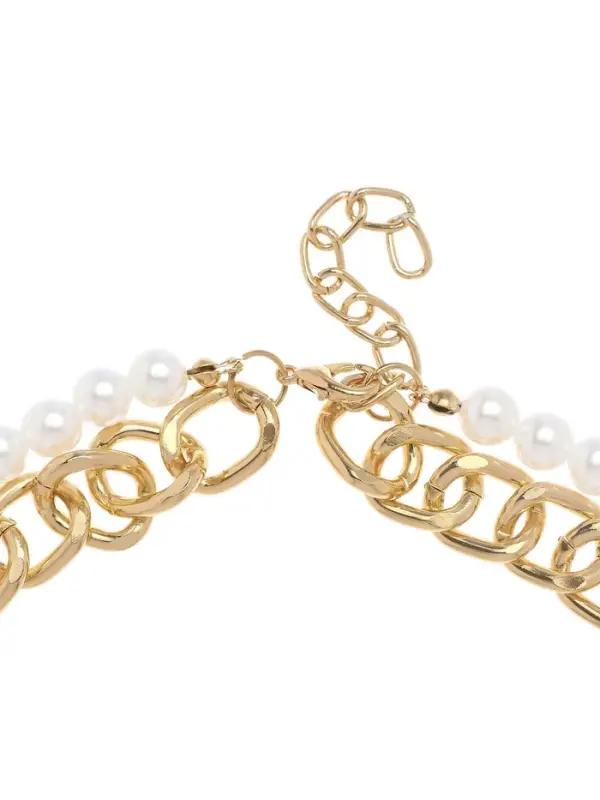 Колье  Колье "Цепь" с жемчугом, цвет белый в золоте
