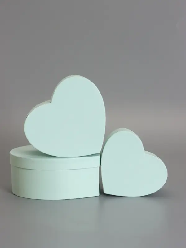 Набор коробок 3 в 1 сердца 22 х 20 х 9;  18.5 х 17 х 7.5; 16 х 14 х 6 см