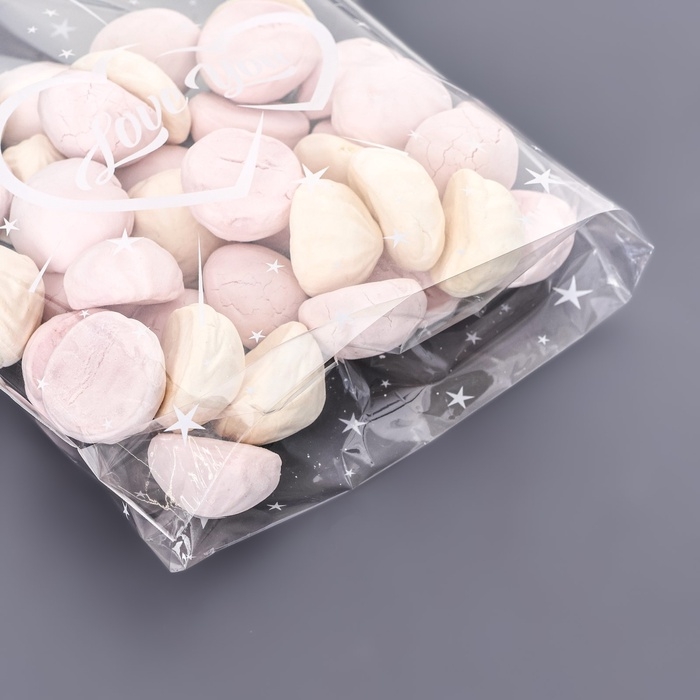 Пакет фасовочный БОПП, с донной складкой, Пакет фасовочный БОПП, с донной складкой, "Две половинки" 20*35 см набор 50 шт