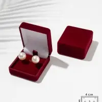 Футляр бархатный под серьги, кулон &laquo;Традиции&raquo;, 4.5&times;5&times;2 см, бордовый