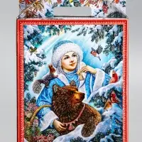 Подарочная новогодняя коробка &laquo;Зимняя сказка&raquo;, для сладких подарков, 16.8&times;7&times;25 см