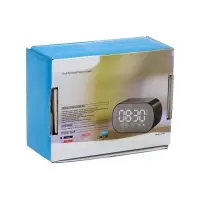 Часы-будильник электронные, колонка, USB, Bluetooth, карта памяти, чёрный