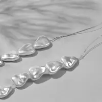 Бусины пластиковые на нити &laquo;Жемчуг&raquo;, 14&times;11 мм, набор 100 шт., цвет белый