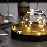 Гирлянда &laquo;Нить&raquo; 2 м, роса с насадками &laquo;Звезда&raquo;, IP20, серебристая нить, 20 LED, свечение тёплое белое, 2 режима, ААх2