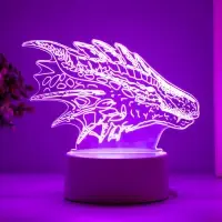 Светильник 3D RISALUX &laquo;Дракон&raquo;, LED-ночник, белый 15&times;9.5&times;11 см