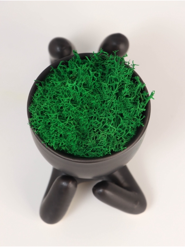 Кашпо керамика  Кашпо керамика "Мистер Грин на лайте" 8,5*7*12 см черный