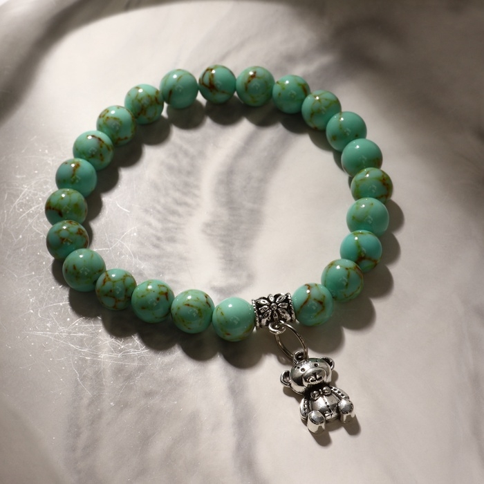 Браслет с подвеской МИКС шар №8 «Старая Бирюза» Браслет с подвеской МИКС шар №8 «Старая Бирюза»