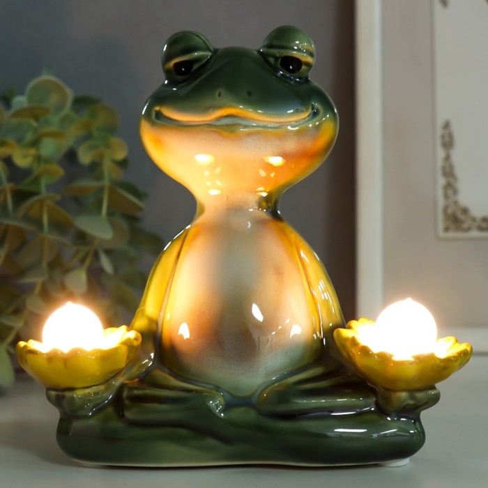 Сувенир керамика свет Сувенир керамика свет "Лягушонок и дзен" МИКС 13х7х13 см