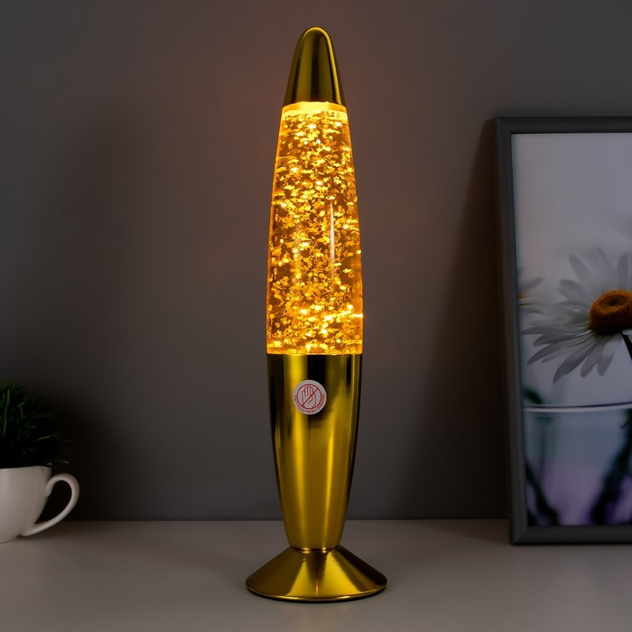 Светильник Светильник "Золотая ракета" лава, блёстки, Е14 h=35см RISALUX