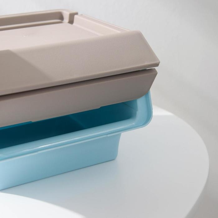 Контейнер пластиковый для хранения с крышкой-полкой, 17×11×11 см, цвет МИКС