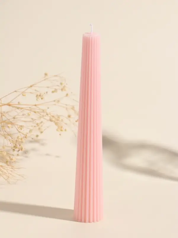 Набор свечей, 3.5х23 см, 2 шт "Башня" пыльная роза 4х9,5х25 см