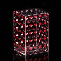 Складная прозрачная коробка из PVC, для упаковки подарков, «Сердечки», 4.5×5×7.5 см