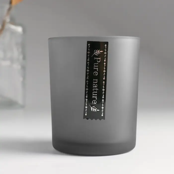 Стакан для свечей стеклянный Pure nature 220 мл серый, матовый, 7&times;7&times;8.4 см