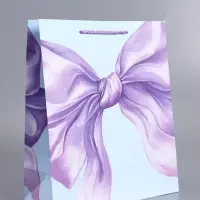 Пакет подарочный "Сиреневый бант" ламинированный 26 х 12 х 32 см