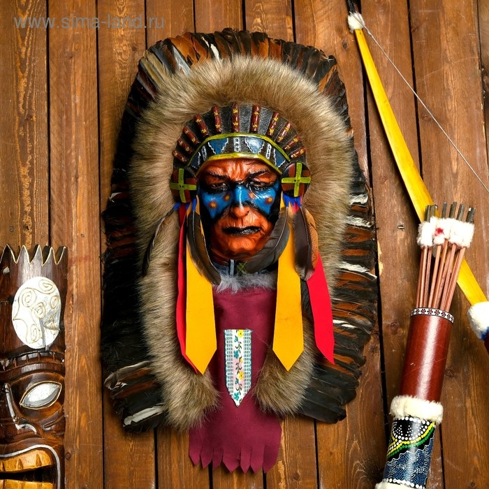 Панно Панно "Индеец Кичи" 40х15х60 см, МИКС