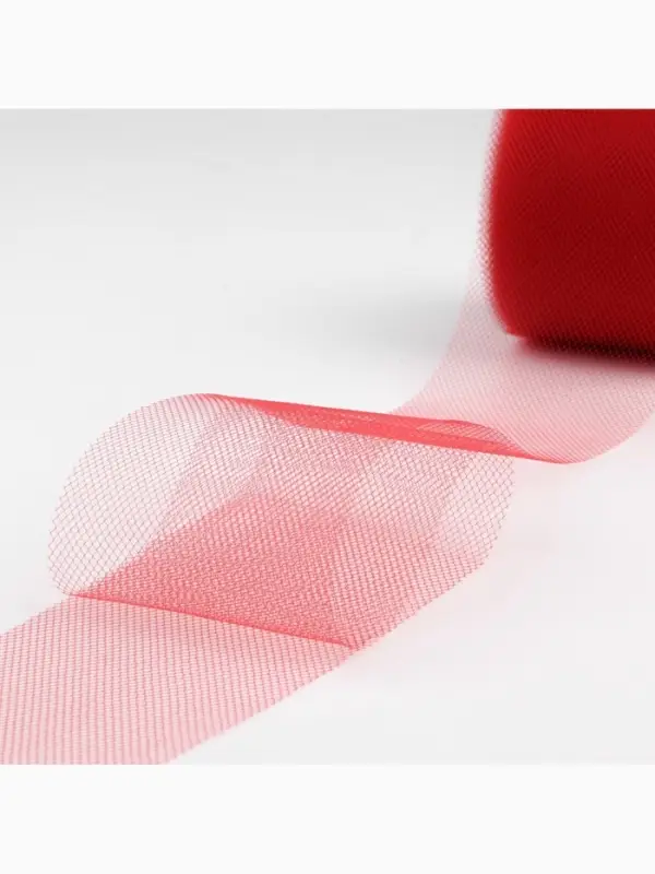 Фатин, 5 см, 23&plusmn;1 м, 11&plusmn;1 г/м&sup2;, красный №13