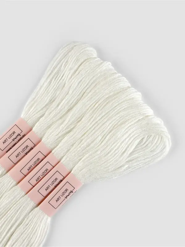 Нитки мулине Blanc, 8&plusmn;1 м, набор 6 шт., белый