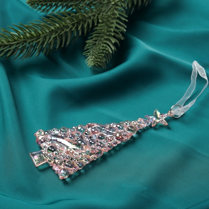 Украшение ёлочное Украшение ёлочное "Елочка воздушная" 13х5,5 см, сиреневый перелив