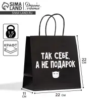 Пакет подарочный, упаковка, &laquo;Так себе, а не подарок&raquo;, 22&times;22&times;11 см