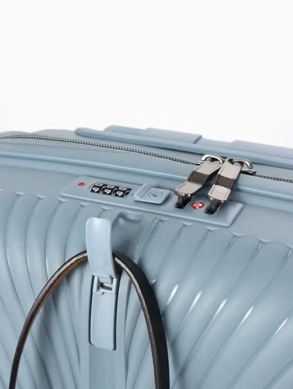 Чемодан на съёмных колёсах, 18", кодовый замок, 33&times;16&times;49 см, голубой