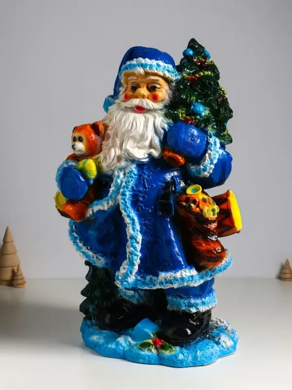 Фигура "Дед мороз" 52х32х26,5 см, синий