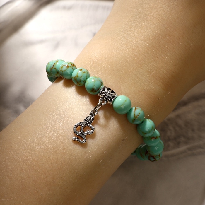 Браслет с подвеской МИКС шар №8 «Старая Бирюза» Браслет с подвеской МИКС шар №8 «Старая Бирюза»