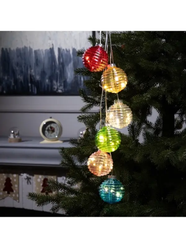 Гирлянда &laquo;Нить-гроздь&raquo; 60 см, прозрачная нить, &laquo;Красочные шары&raquo;, 30 LED, 4.5 В, от батареек AAх3, свечение тёплое белое