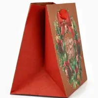 Пакет подарочный новогодний крафтовый квадратный &laquo;С Новым годом&raquo;, 14&times;14&times;9 см