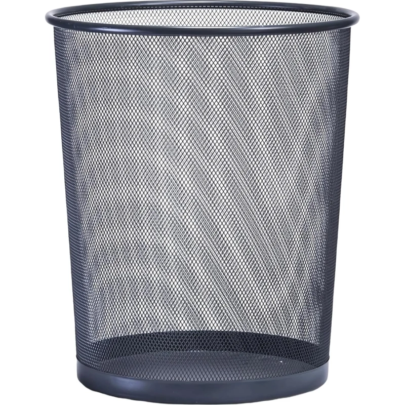 Корзина для мусора круглая Luscan метал cетка 10л черная