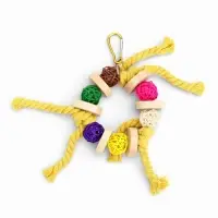 Игрушка для птиц "Браслет" с колокольчиками, 13,5 х 5 см, микс цветов