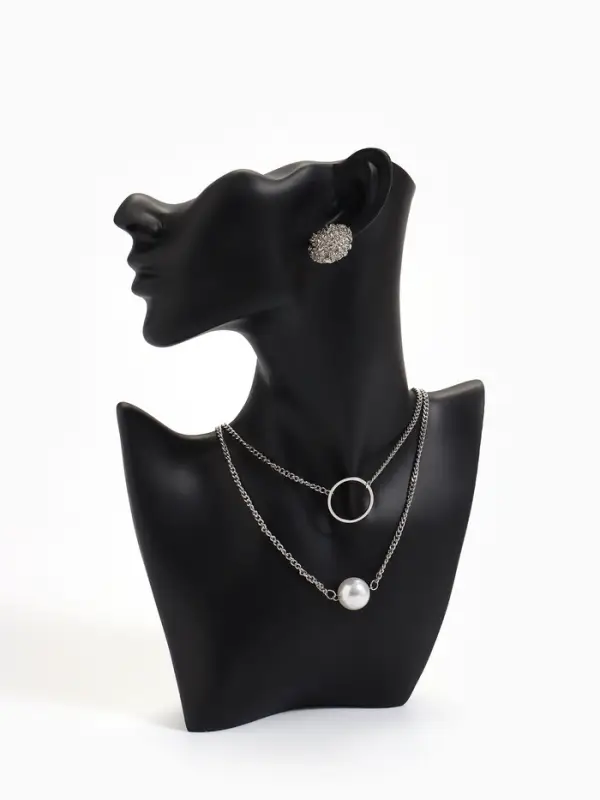 Бюст для украшений &laquo;QF. Половина лица&raquo;, отверстие под серьгу, 18&times;7&times;28 см, чёрный