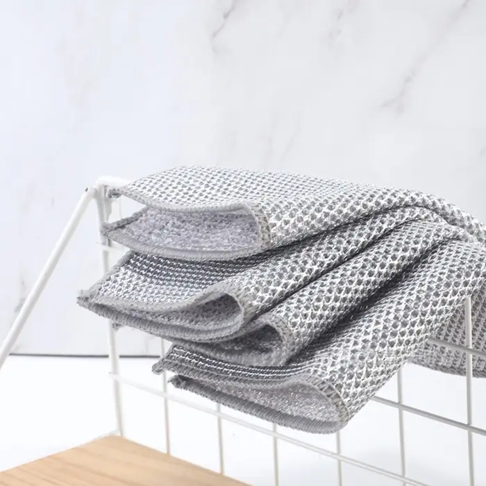 Сетка для мытья посуды узелковая, металлическая, однослойная, 5 шт., 19&times;19 см