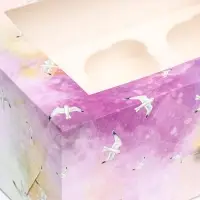 Упаковка на 6 капкейков с окном, «Алые паруса», 25×17×10 см