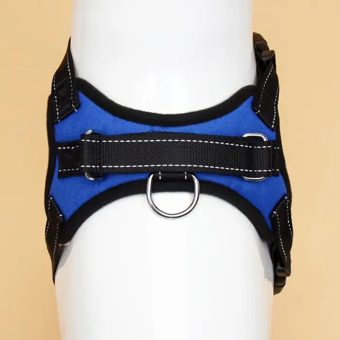 Шлейка К7, размер S, ОГ 44-55 см, вес 5-9 кг, мягкая, светоотражающая, синяя