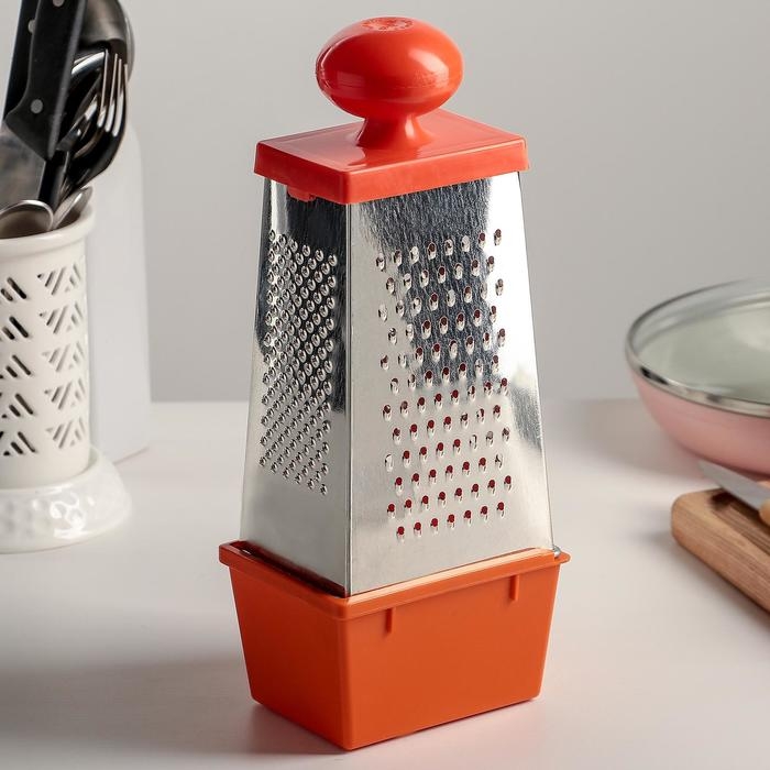 Тёрка «Комфорт», 4 грани с контейнером 450 мл и круглой ручкой, 11×8,5×28 см, цвет МИКС Тёрка «Комфорт», 4 грани с контейнером 450 мл и круглой ручкой, 11×8,5×28 см, цвет МИКС