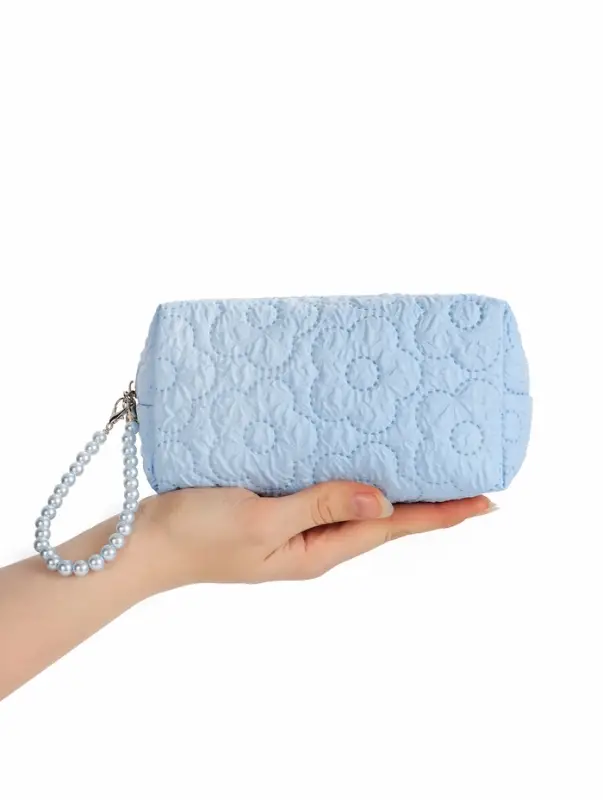 Косметичка дор Цветок 17*6*9, отд на молнии, голубой