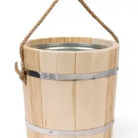 Ведро для бани и сауны, 7 л, липа, оцинкованная вставка, ручка - верёвка, &laquo;Добропаровъ&raquo;