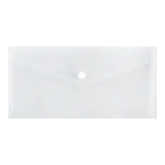 Папка-конверт на кнопке travel, 150 мкм, Calligrata Standard, прозрачная, белая Папка-конверт на кнопке travel, 150 мкм, Calligrata Standard, прозрачная, белая