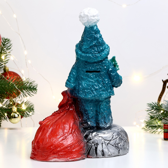 Копилка Копилка "Дед мороз с мешком" красная, 25х21см