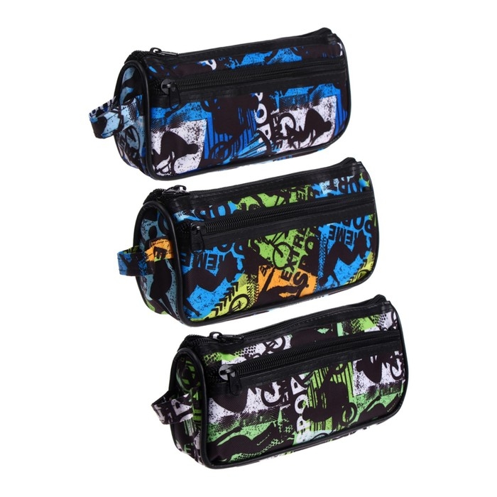 Пенал школьный на молнии Calligrata Пенал школьный на молнии Calligrata "Спорт", 2 отделения, МИКС