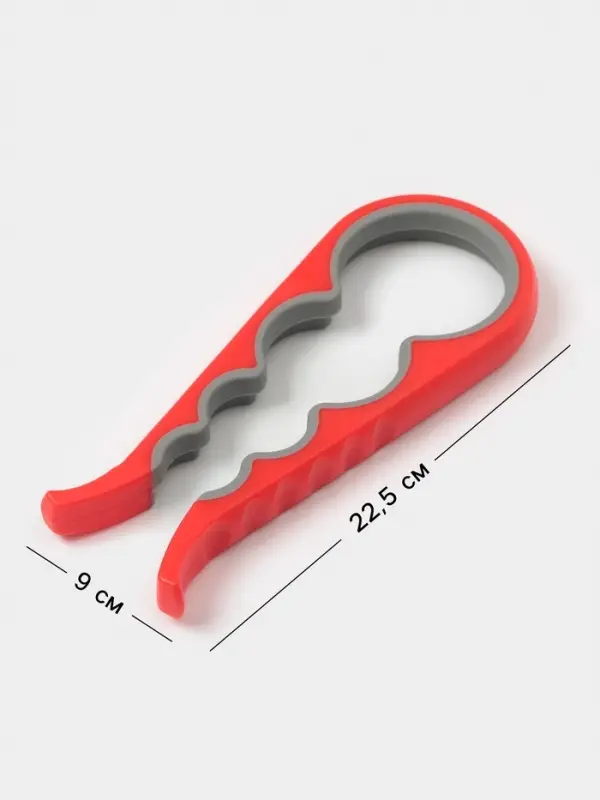 Многофункциональная открывашка для банок и бутылок, 22.5&times;9&times;2 см, красный