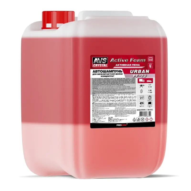 Автошампунь для б/к мойки AVS "Active Foam" 1: 7-10 PF-70 URBAN 23 кг