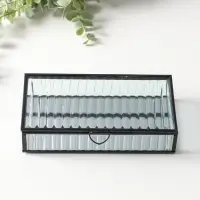 Шкатулка стекло с металлическим каркасом "Линии" прозрачная 10х20х4,3 см