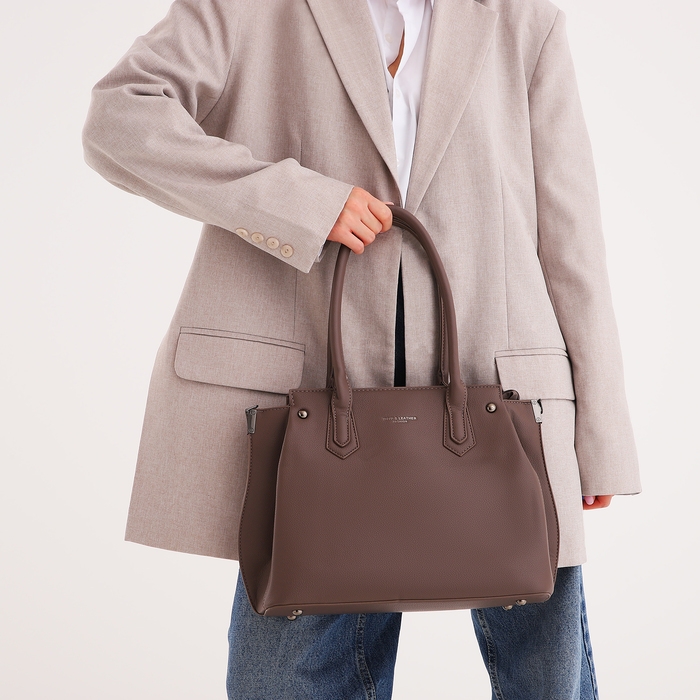 Сумка женская тоут, на молнии, цвет пудровый